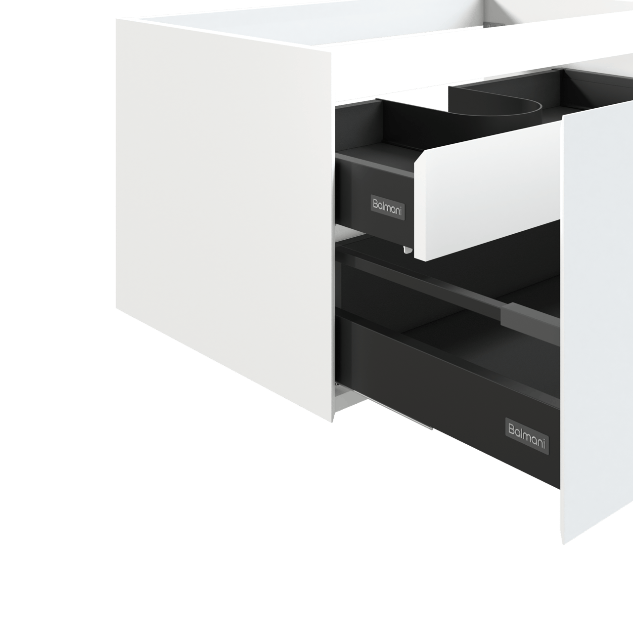 Balmani Idra meuble sous-vasque suspendu 90 x 55 cm blanc mat 2 tiroirs