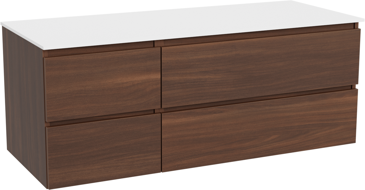 Balmani Lucida meuble salle de bains avec tablette pour vasques Stretto