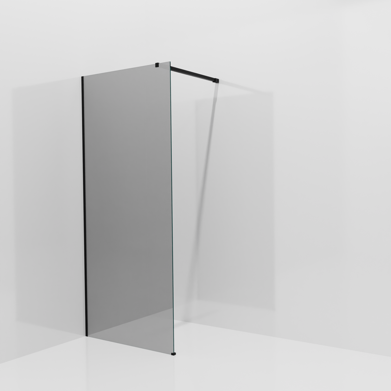 Balmani Modular douche à l'italienne: 90 x 200 cm, Miroir Reflex, avec coating, Profil Noir mat