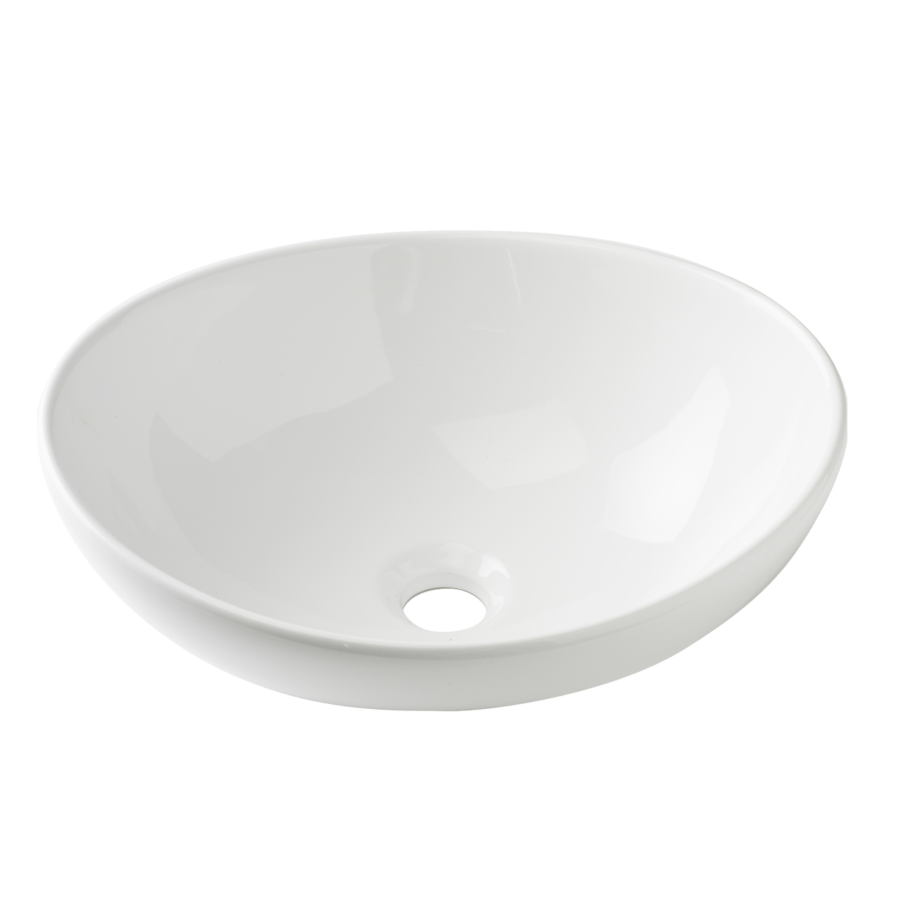 Luca Varess Denza Aufsatzwaschbecken: Keramik Weiß glänzend, oval, 40,5 x 34 cm