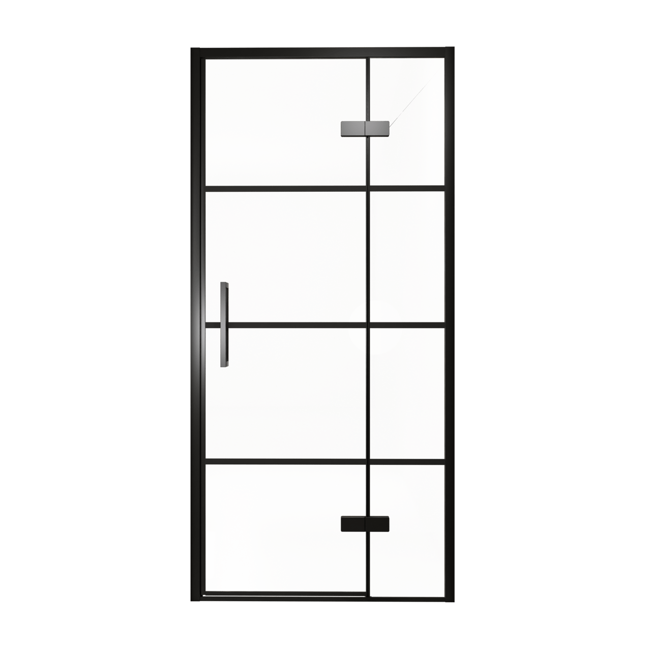 Balmani Senses Design porte pivotante à droite 100 cm x 210 cm verre Lined, Profil noir