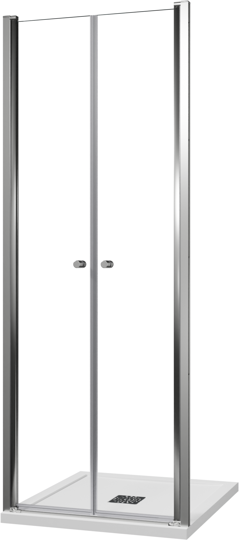 Luca Varess Kuresa porte battante 80 x 200 cm verre transparent profil chrome brillant