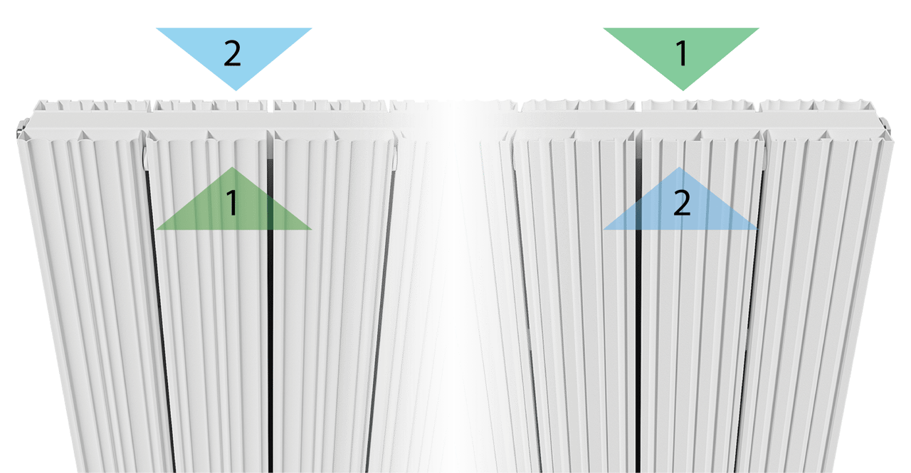 Vipera Mares Doppelhandtuchheizkörper: 37,5 x 180 cm, Zentralheizung, Weiß matt, Seiten- & Mittelanschluss, 1477W