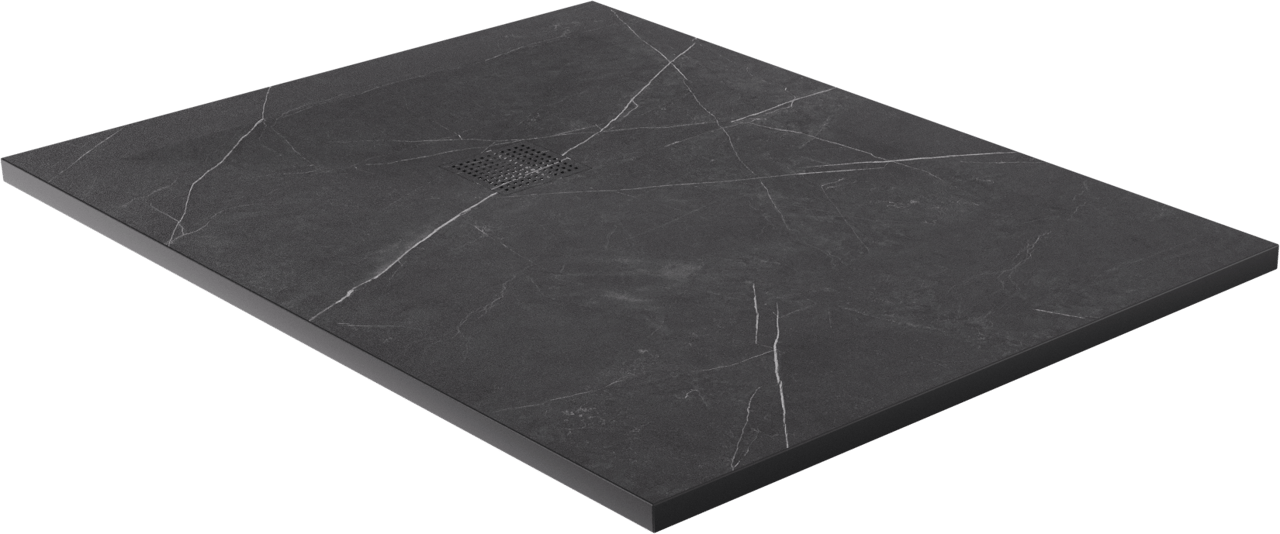 Luca Varess Suite douchebak 120 x 90 cm composietmarmer Marble Dark 
