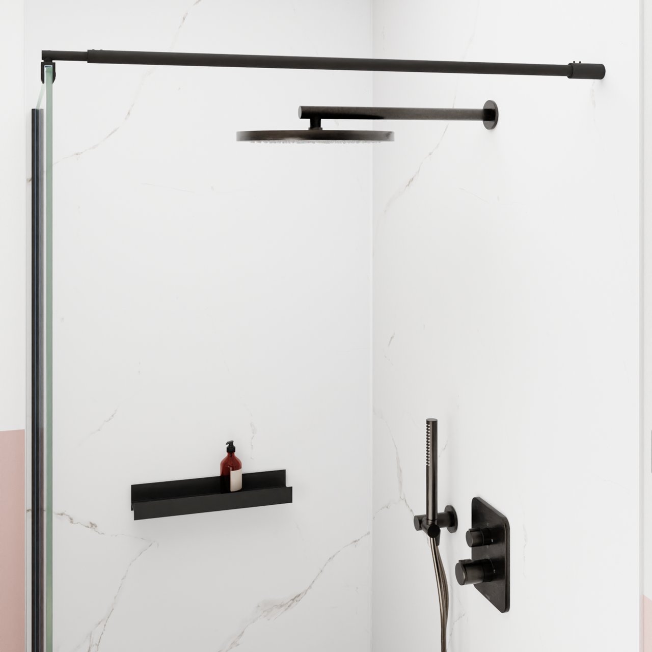 Blaufoss Nola 300 Tête de douche rond 30 cm avec support mural Brushed GunMetal