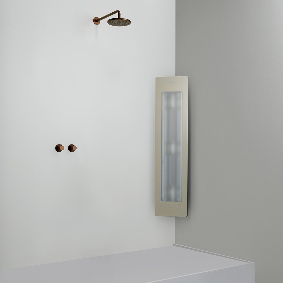 Sunshower One M d'angle en saillie en sand white avec lumière infrarouge