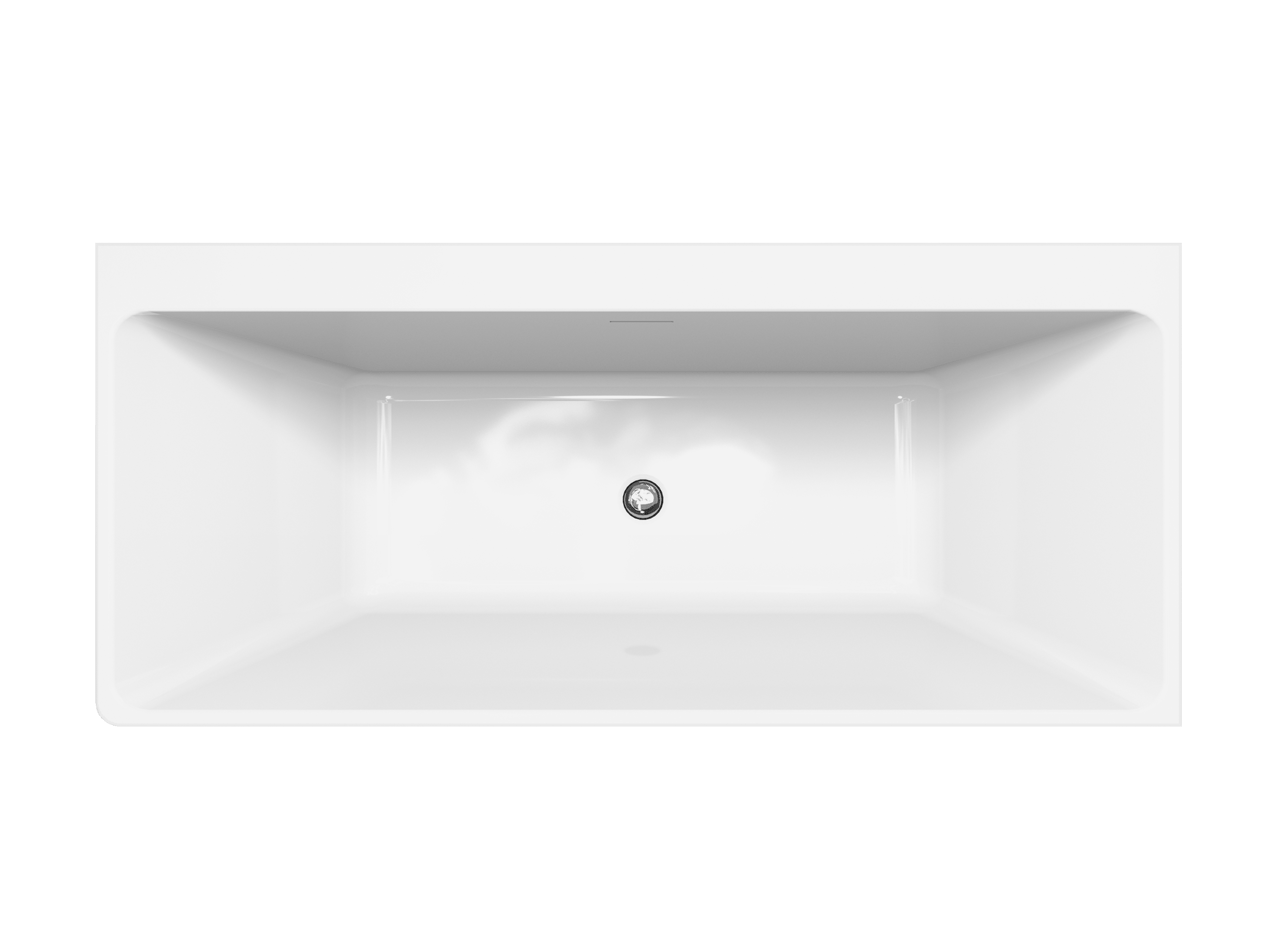 Luca Varess Coda baignoire d'angle droite duo 180 x 80 cm acrylique blanc brillant