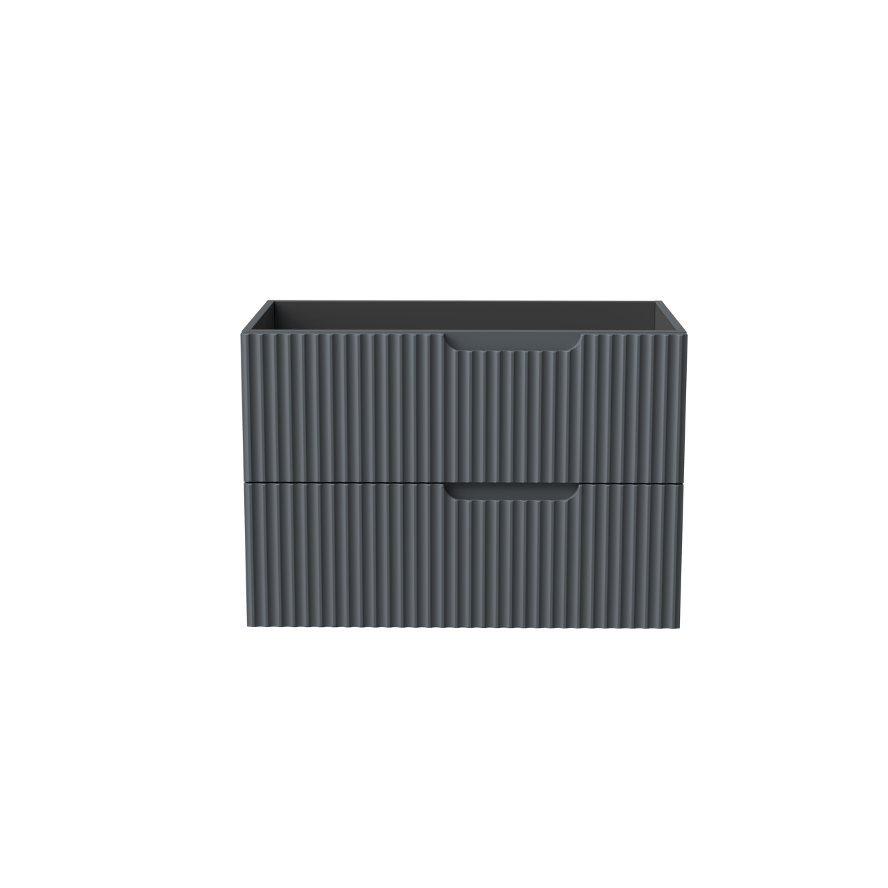 Linie Ribbo meuble sous-lavabo suspendu 80 x 46 cm bleu anthracite 2 tiroirs