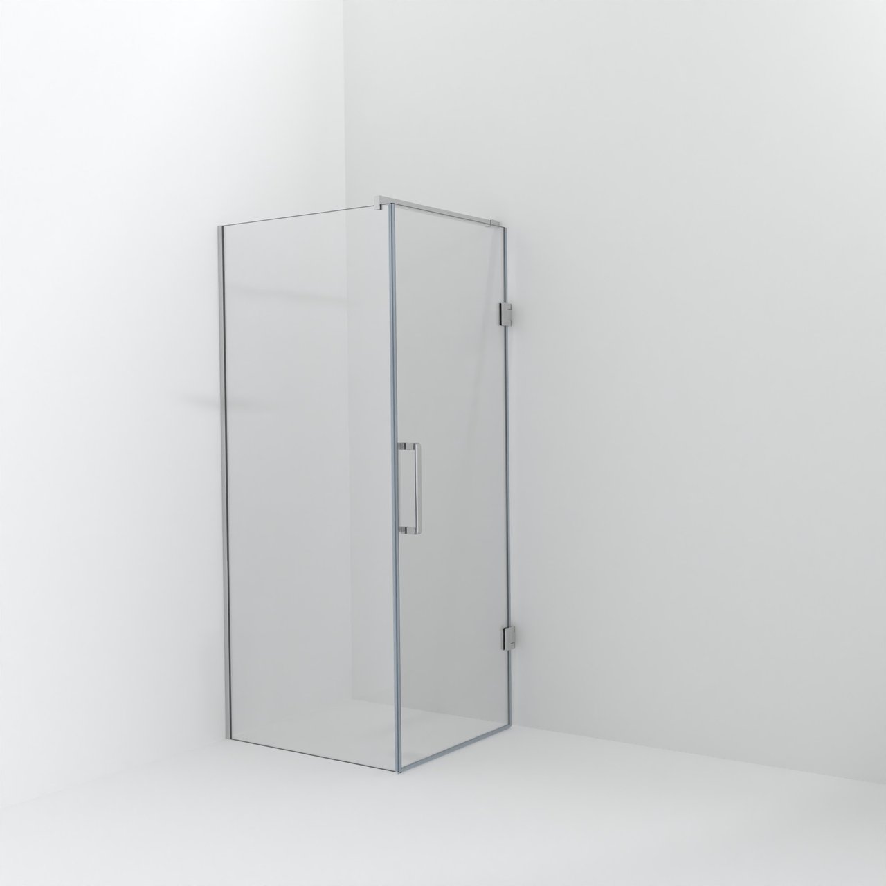 Balmani Modular inloopdouche met deur: 90 x 200 cm met deur 80 cm, Helder glas, Hoogglans chroom profielen