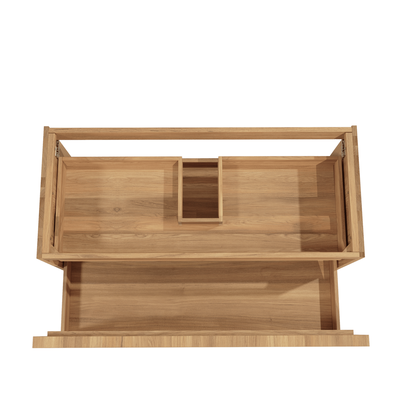 Balmani Forma zwevende wastafelonderkast 120 x 55 cm teakhout 2 lades vert. sym. groef