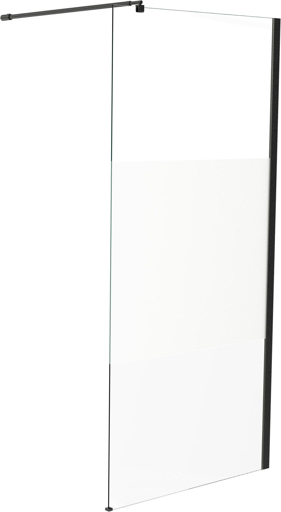 Linie Walk-In inloopdouche 140 x 200 cm helder glas mat zwart profiel