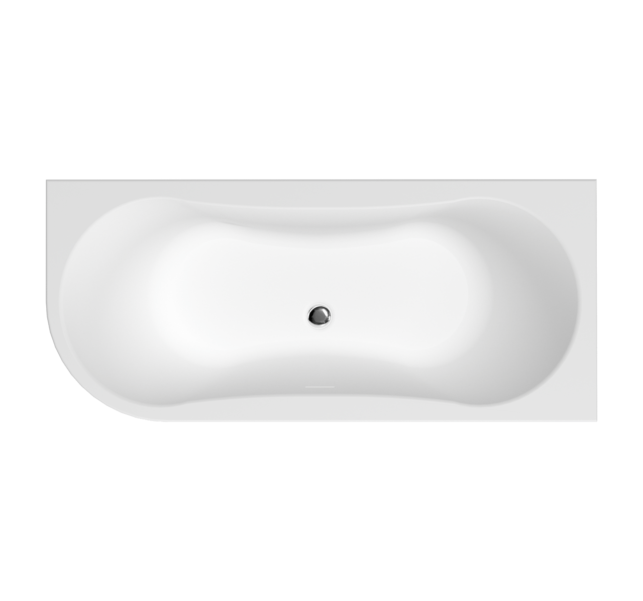 Luca Varess Ophelia tweepersoons hoekbad rechts 170 x 75 cm acryl mat wit