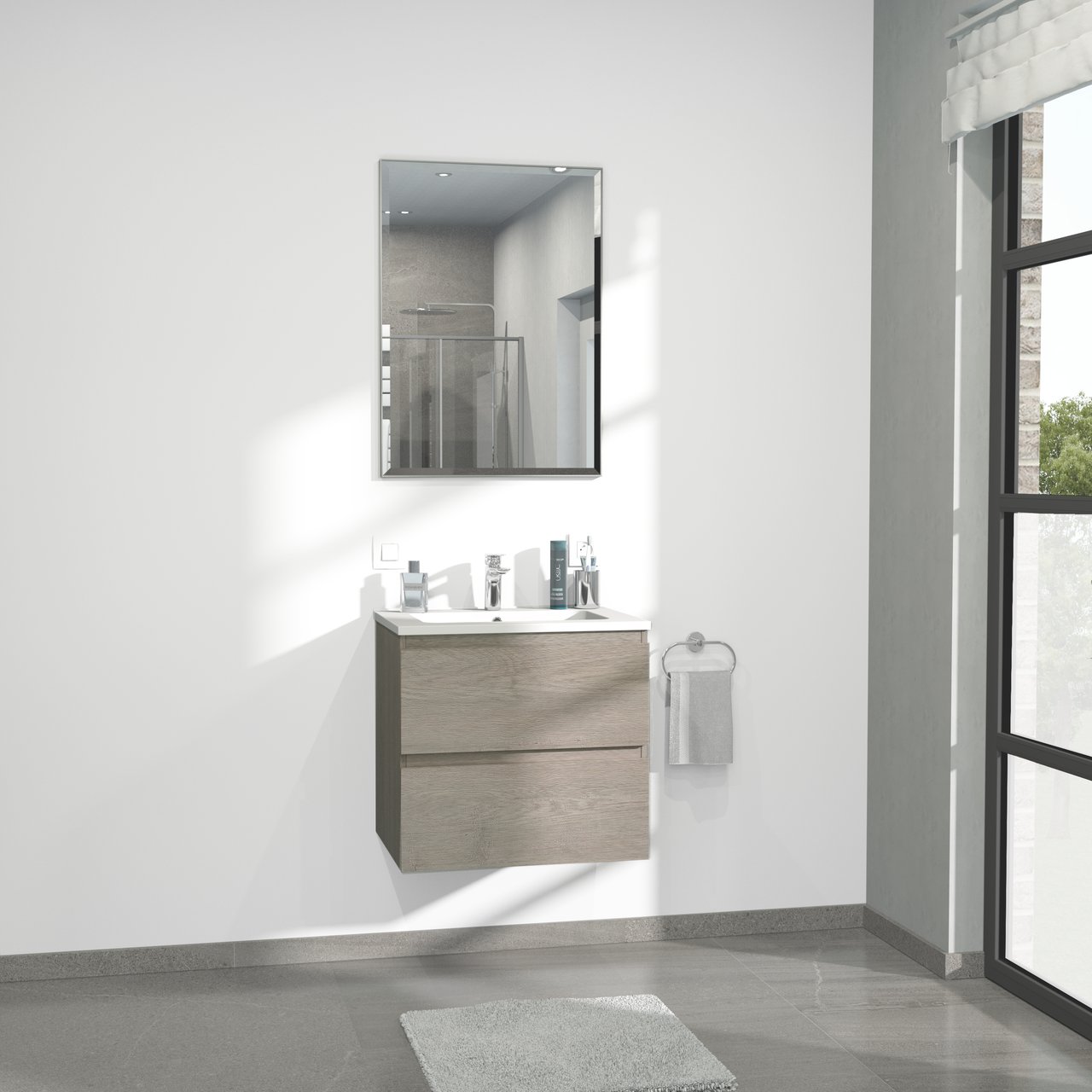 Linie Riflessi rechteckiger Badezimmerspiegel 58 x 80 cm