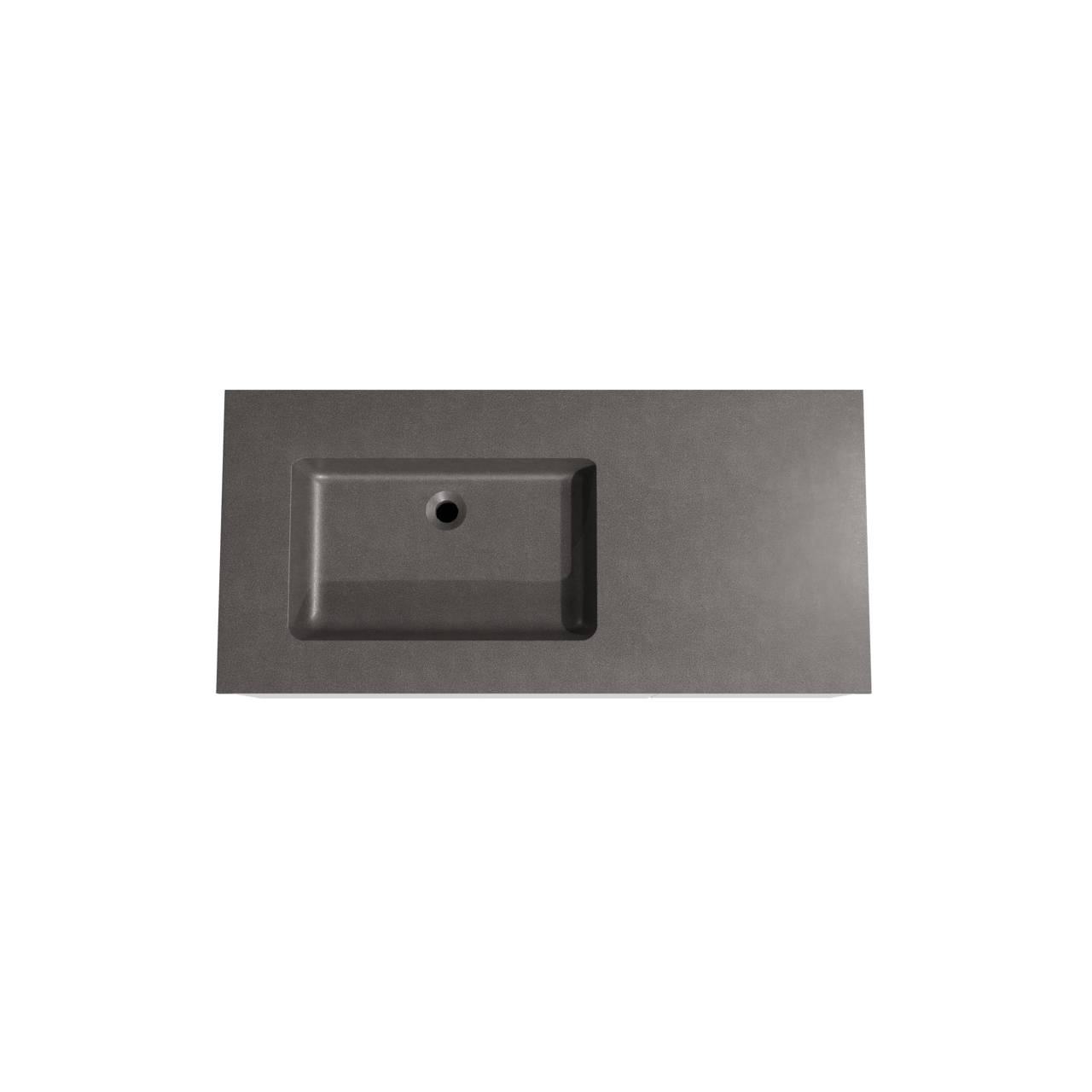 Storke Edge meuble salle de bains suspendu 110 x 52 cm blanc mat avec Scuro plan vasque asymétrique à gauche en quartz noir mat