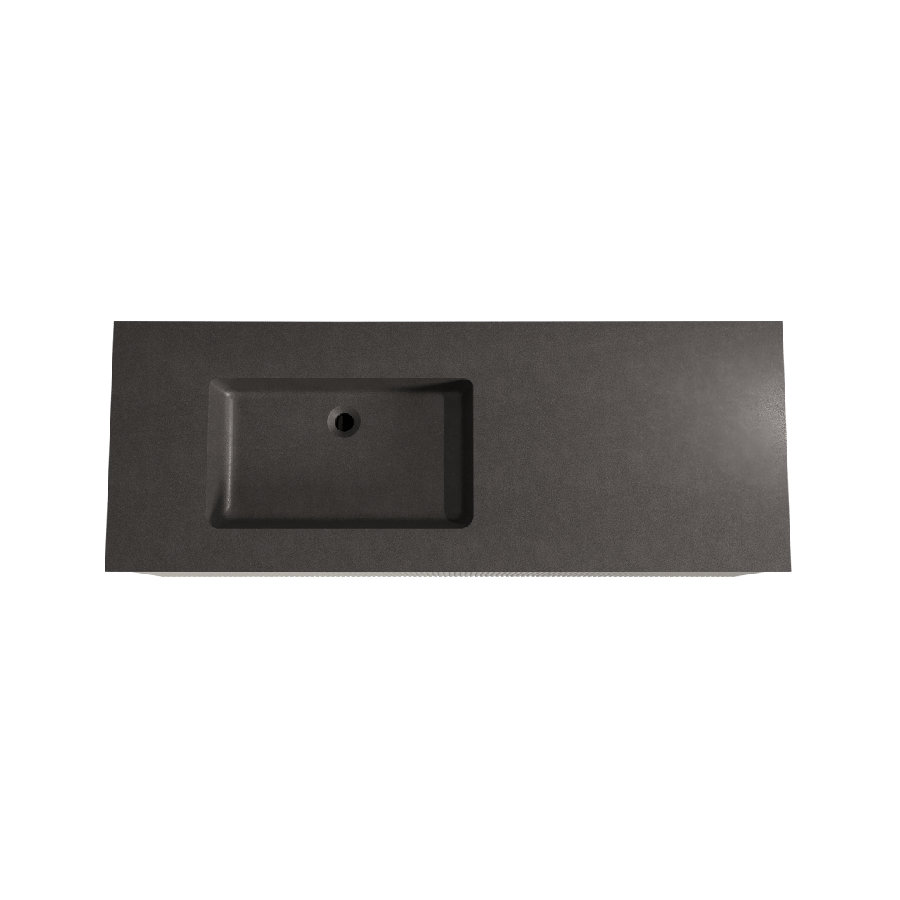 Storke Ribs hängendes Möbelstück Set: 140 x 52 cm, Seidengrau, mit Scuro Waschtisch links, Quarz, Schwarz matt, Vertikale symmetrische gerade Rippe