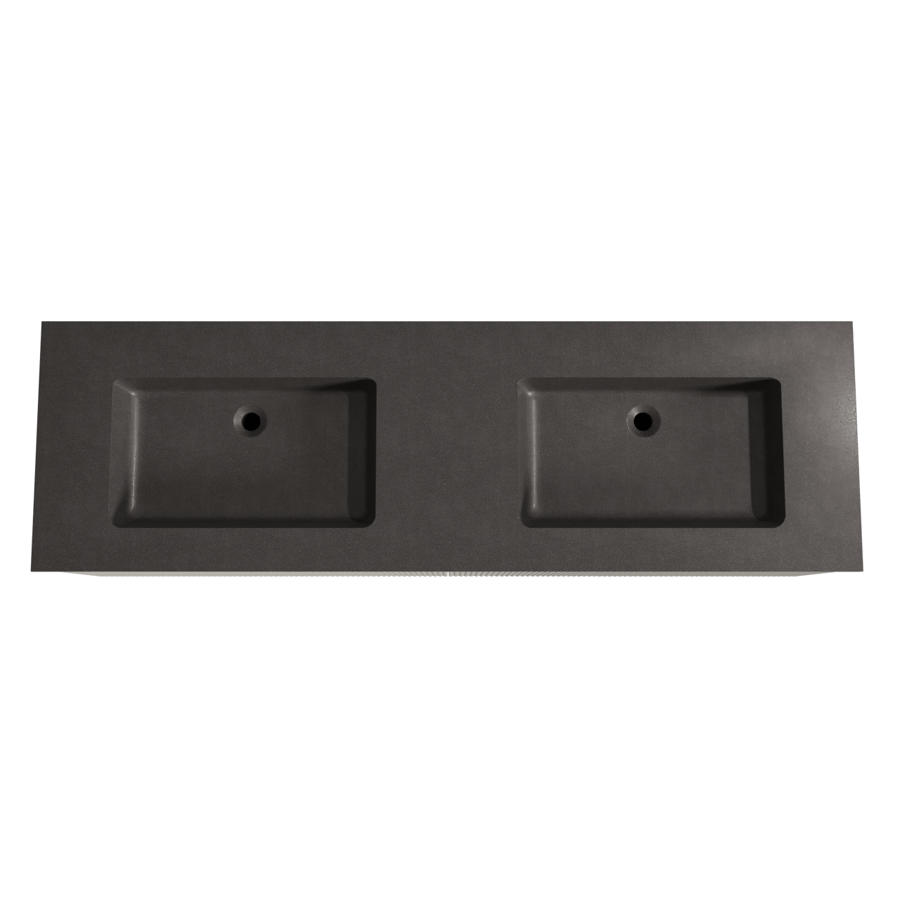 Storke Ribs hängendes Möbelstück Set: 170 x 52 cm, Seidengrau, mit Scuro Doppelwaschtisch, Quarz, Schwarz matt, Vertikale symmetrische gerade Rippe