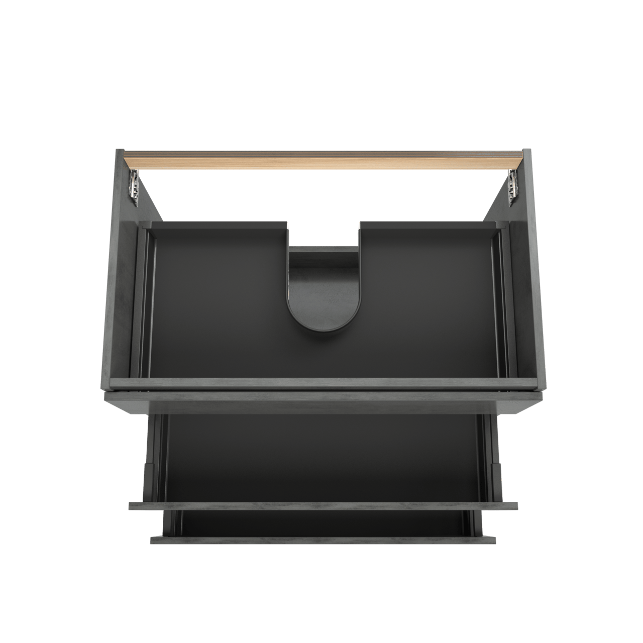 Balmani Lucida meuble sous-lavabo a poser 90 x 55 cm béton gris foncé 3 tiroirs