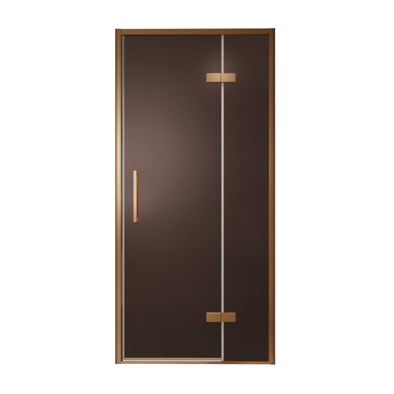 Balmani Senses Design Dusche Drehtür, Rechts, 100 cm x 210 cm, Bronze, Profil Brushed Rosegold