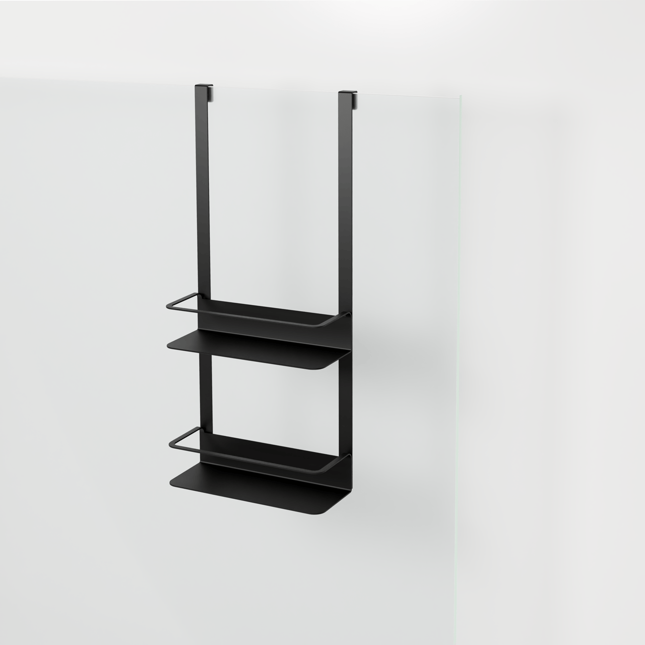 Blaufoss Tika dubbele shampoohouder voor douchewand mat zwart