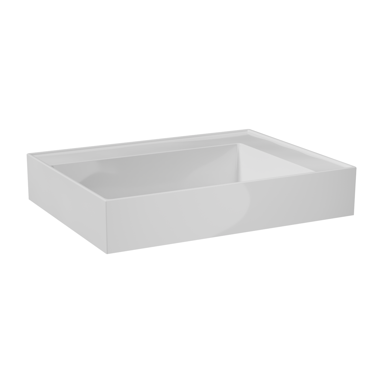 Balmani Argila asymmetrisch linkse wastafel composietmarmer Glanzend Wit 60 x 46 cm