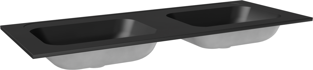 Balmani Tablo Strada Doppelwaschtisch Schwarz Matt Top Solid 135 x 55 cm