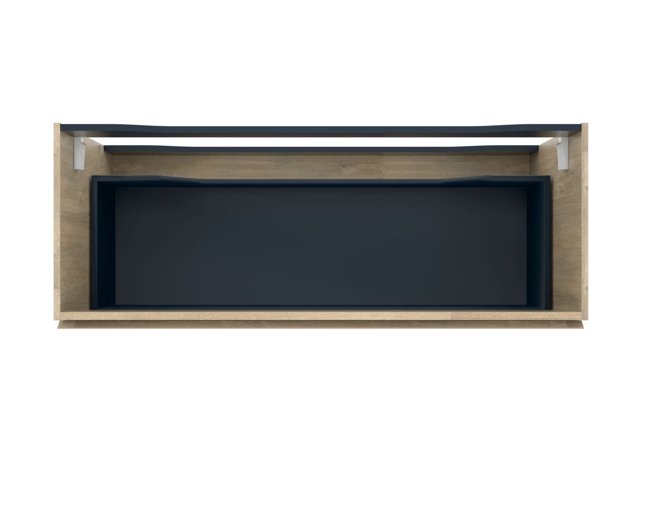 Linie Lado hängender Waschbeckenunterschrank: 120 x 46 cm, Eiche Natur, 1 Schublade