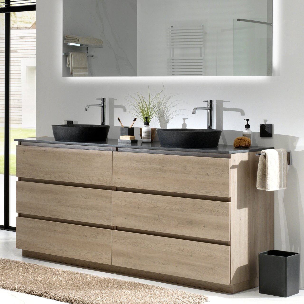 Blaufoss Round robinet de lavabo haut chrome brillant