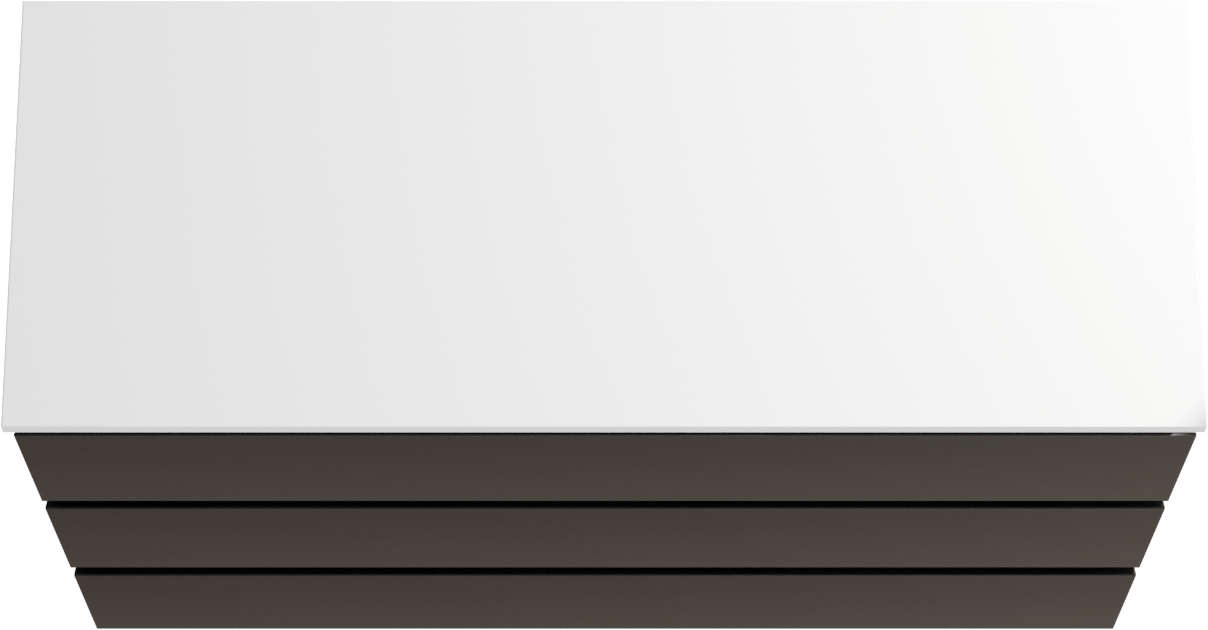 Linie Lado freistehendes Möbelstück Set: 120 x 46 cm, Schwarz matt, mit Lado Doppel Waschtischplatte, Marmorkomposit Weiß glänzend