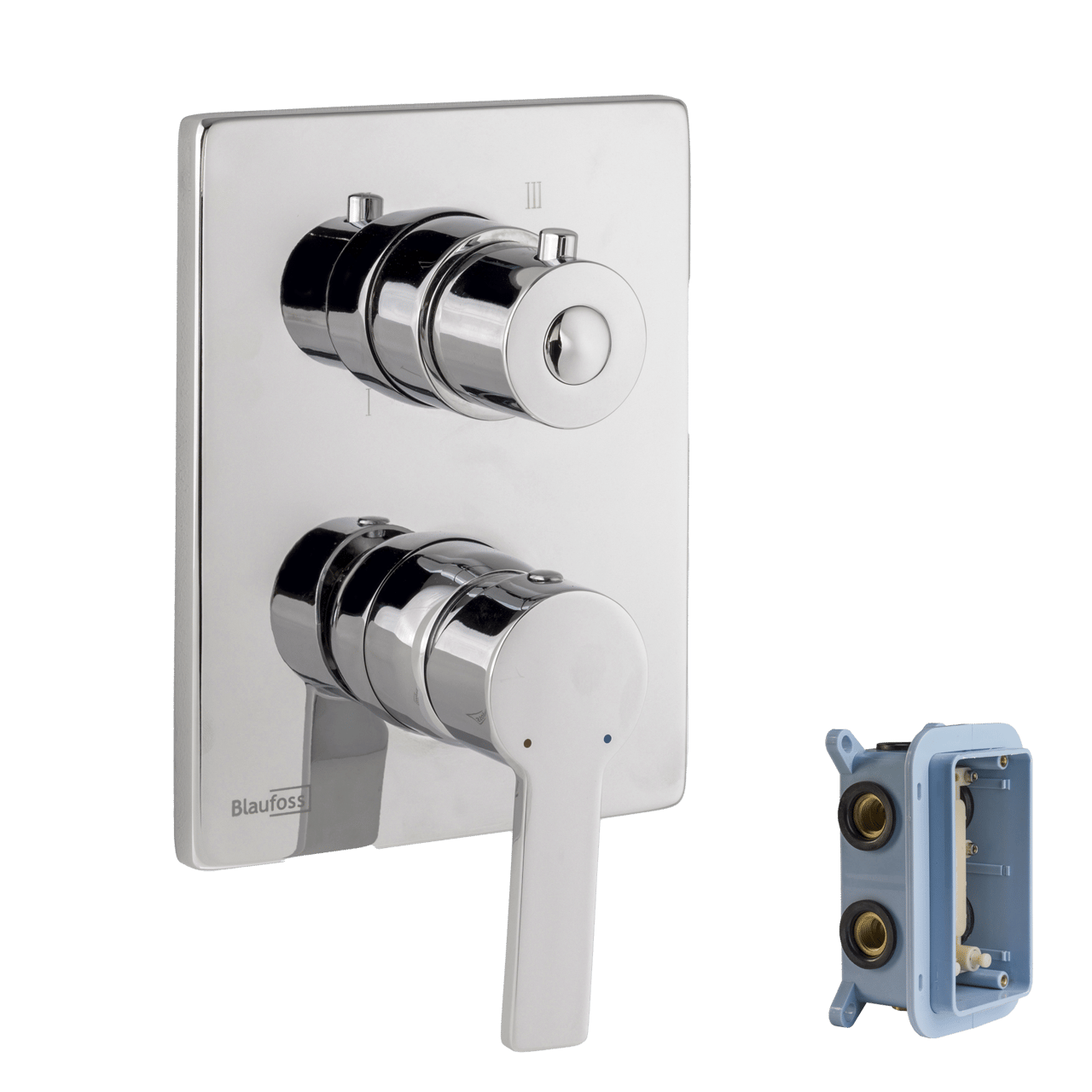 Blaufoss Smartbox inbouw douchemengkraan 2 functies glanzend chroom incl. inbouwelement