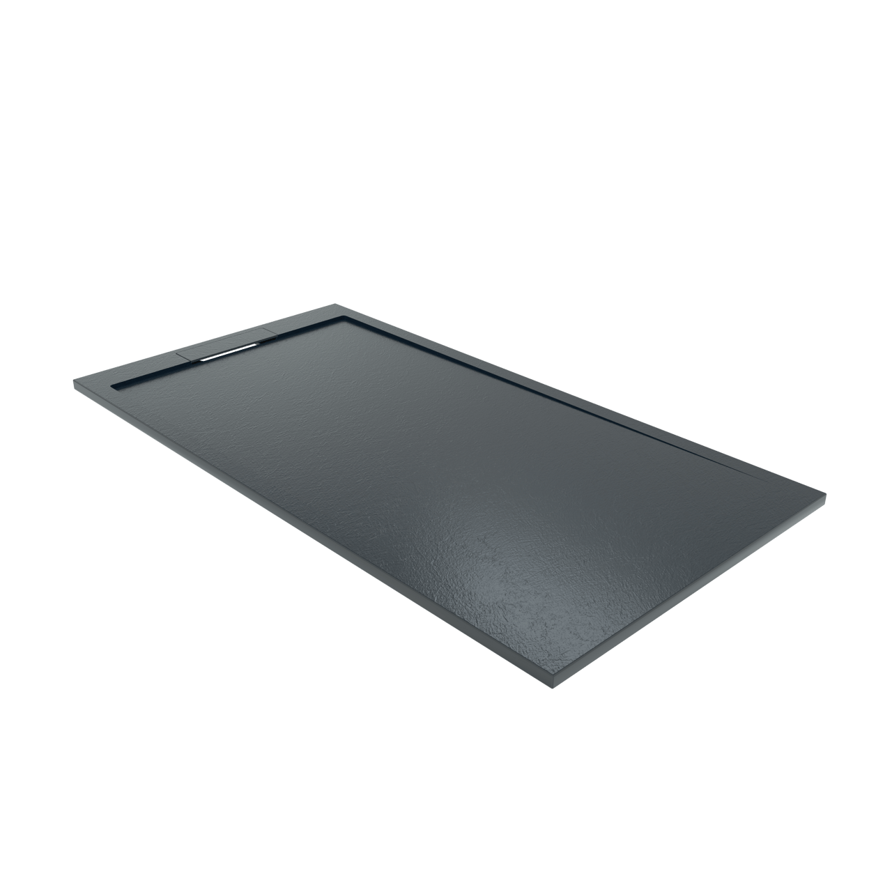 Balmani Indus douchebak 170 x 90 cm composietmarmer grafietgrijs leisteenstructuur