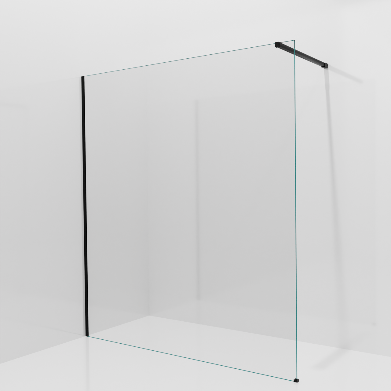 Balmani Modular Walk-In Dusche: 180 x 200 cm, Klarglas, inklusive Coating, Profil Schwarz matt