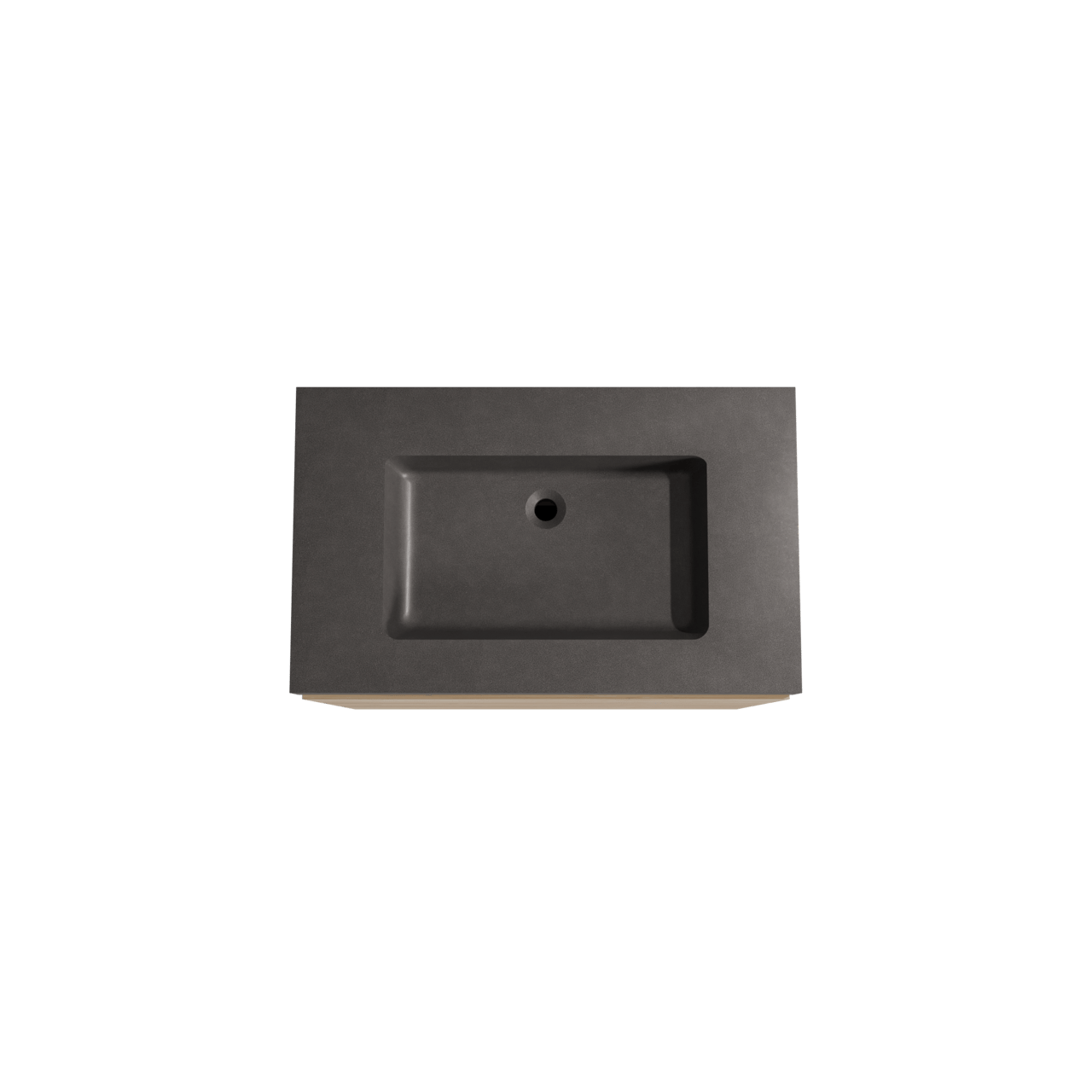 Storke Edge staand badkamermeubel 85 x 52 cm ruwe eik met Scuro High enkele wastafel in kwarts mat zwart