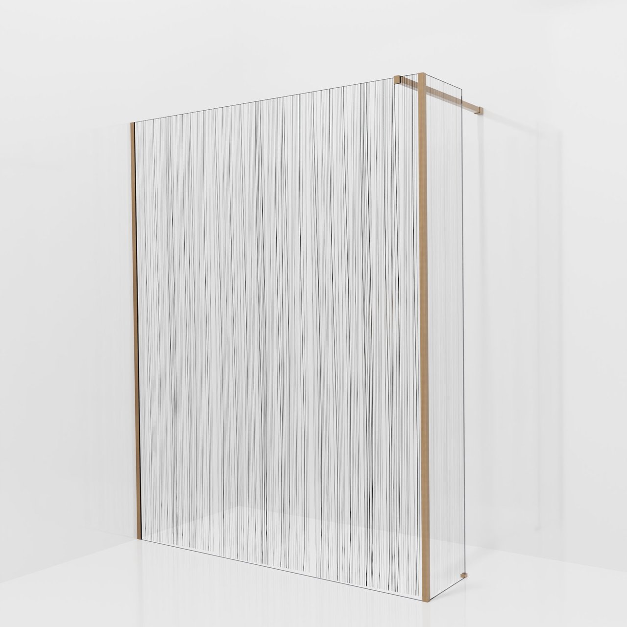 Balmani Modular Walk-In Dusche mit fester Seitenwand: 160 x 200 cm, Mikado, Profil Brushed Rosegold
