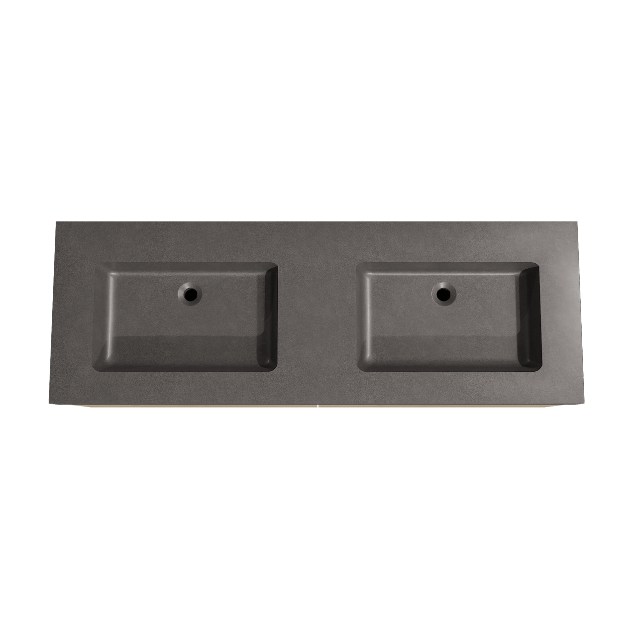 Storke Edge meuble salle de bains suspendu 150 x 52 cm chêne brut avec Scuro High double vasque en quartz noir mat