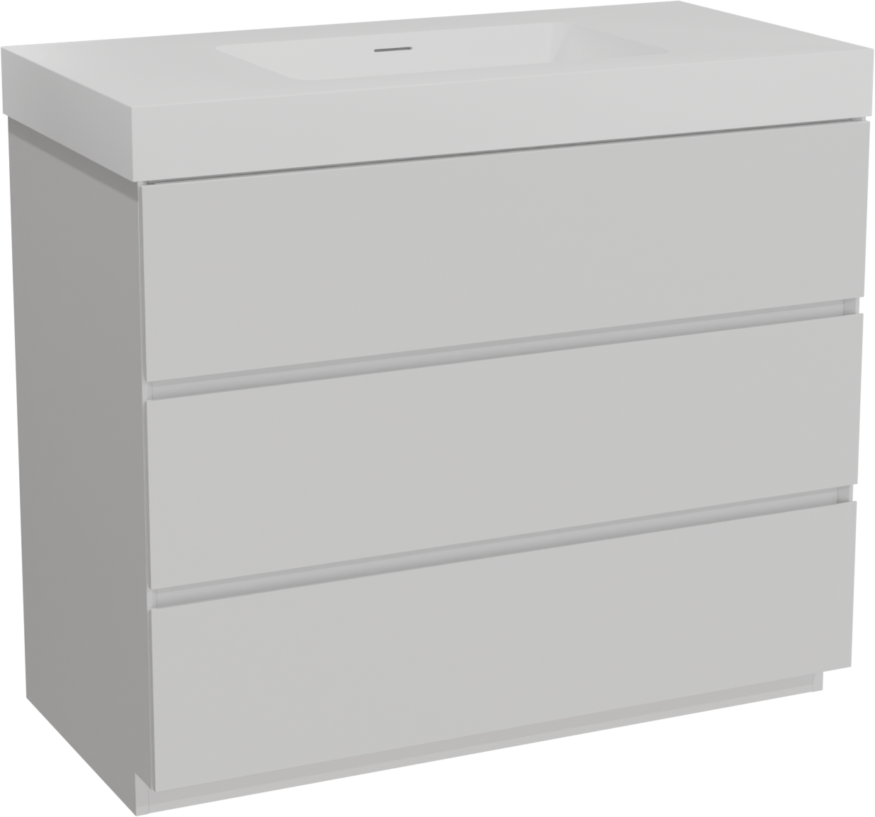 Storke Edge staand badkamermeubel 105 x 52 cm mat wit met Mata High enkele wastafel in solid surface mat wit