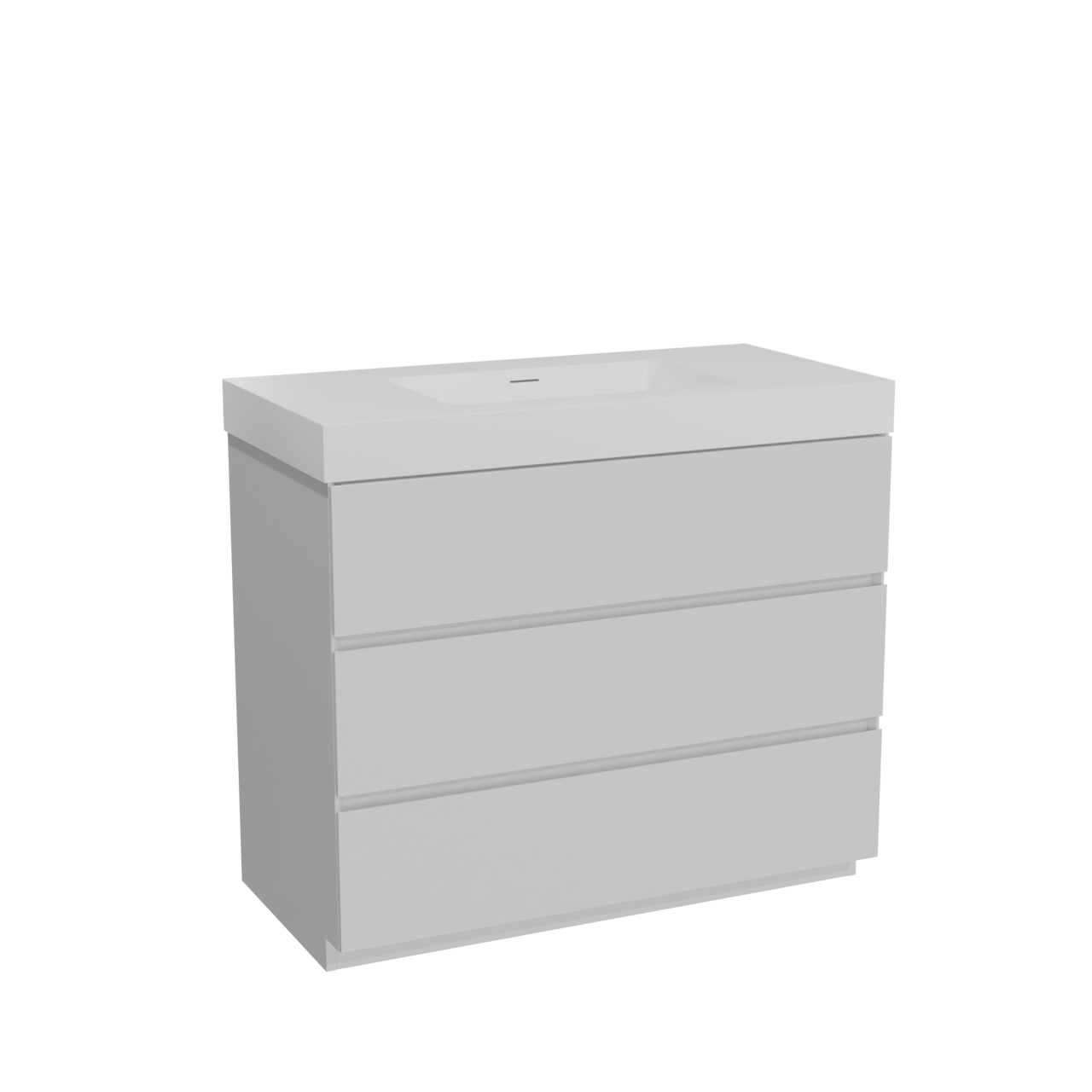 Storke Edge meuble salle de bains à poser 105 x 52 cm blanc mat avec Mata High plan simple en solid surface blanc mat