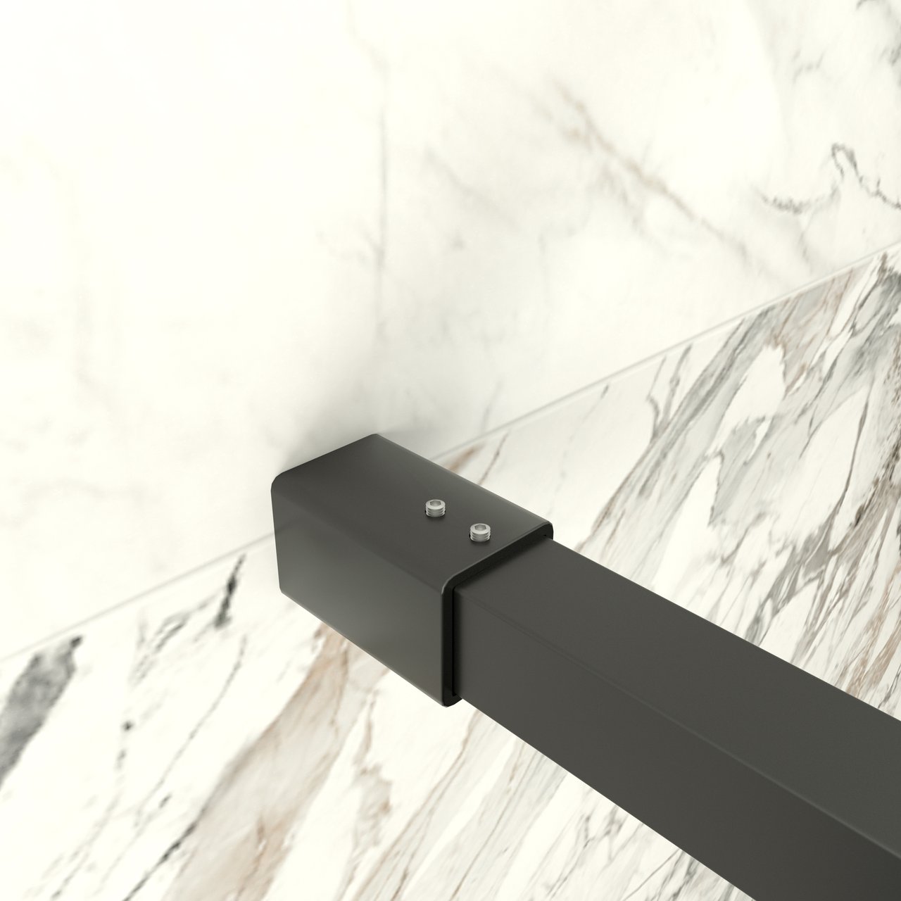 Balmani Modular douche à l'italienne 90 x 200 cm verre fumé avec bande matte profil noir mat