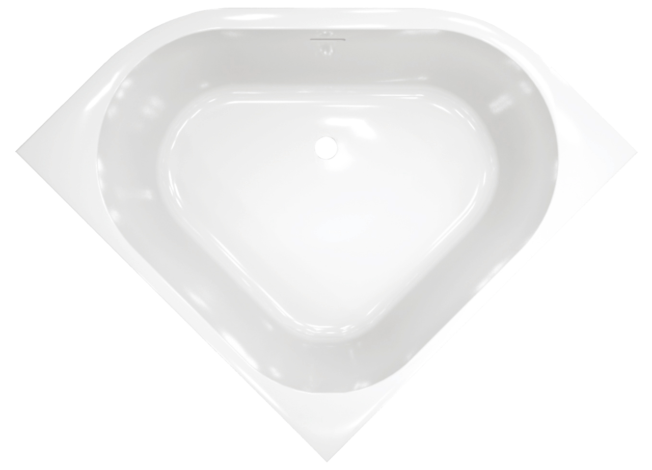 Luca Varess Idol tweepersoons hoekbad links of rechts 135 x 135 cm acryl Hoogglans Wit