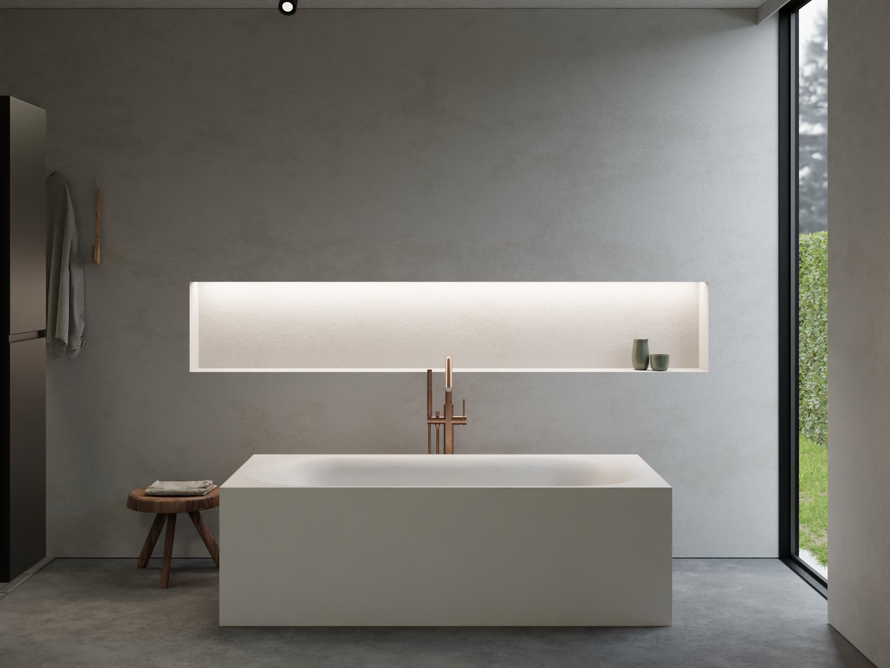 Balmani Rallanta baignoire îlot rectangulaire 180 x 80 cm Solid Surface blanc mat