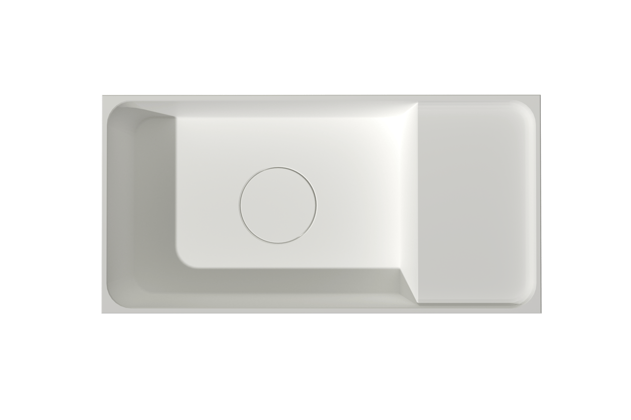 Balmani Mitra hängendes WC-Möbel-Set, 42 x 21 cm, amerikanischer Nussbaum, mit Dama Waschtisch in mattem Solid Surface