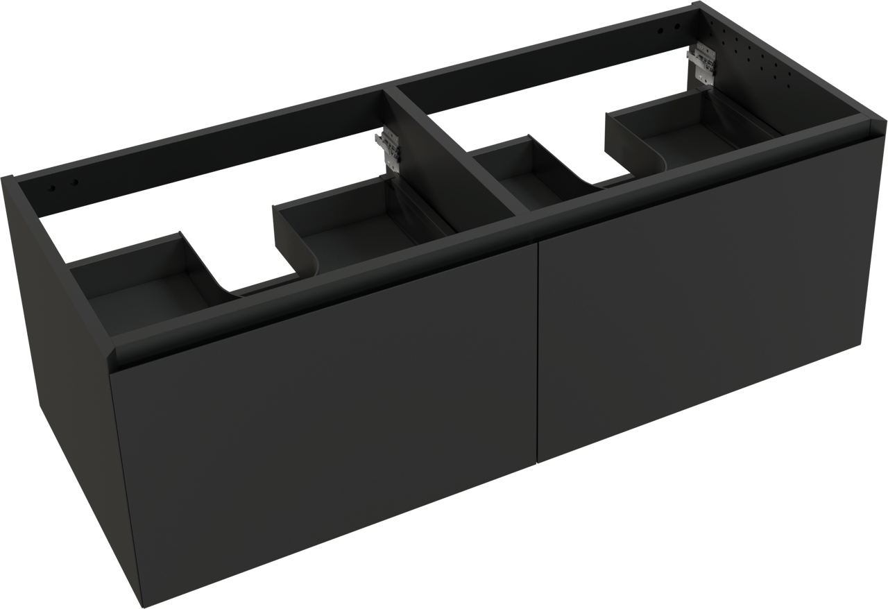 Balmani Idra meuble sous-lavabo suspendu 135 x 55 cm noir mat 4 tiroirs