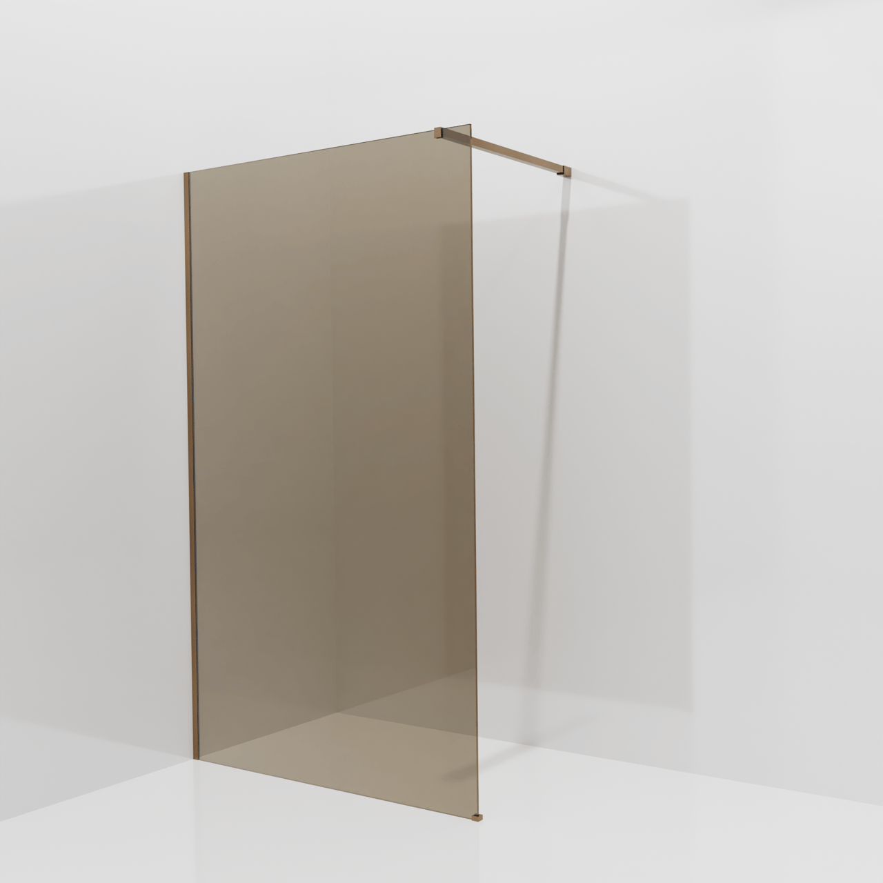 Balmani Modular douche à l'italienne: 120 x 200 cm, Verre bronze, Profil Brushed Rosegold