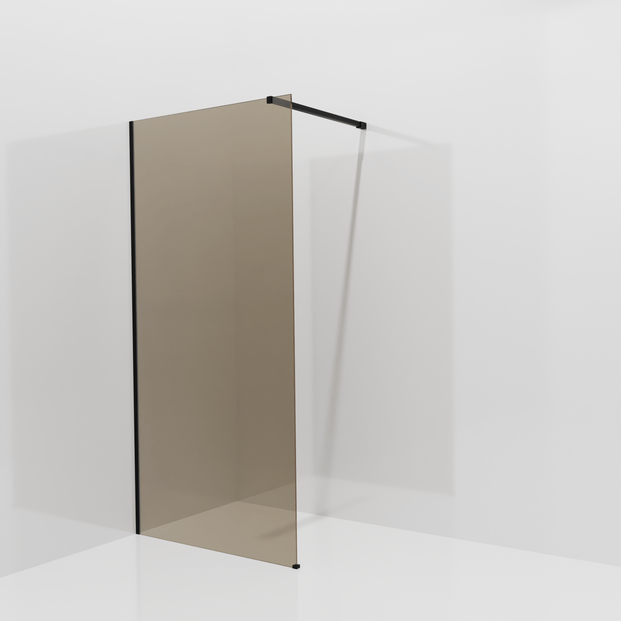 Balmani Modular inloopdouche: 100 x 200 cm, Brons glas, Mat zwarte profielen