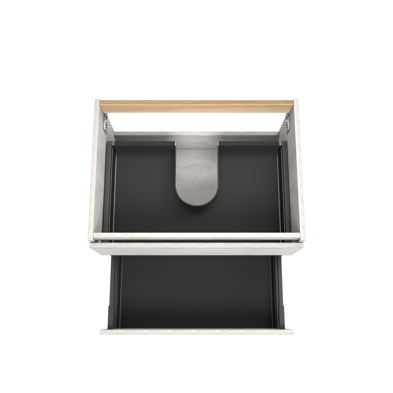 Balmani Lucida zwevende wastafelonderkast 75 x 55 cm beton zilvergrijs 2 lades