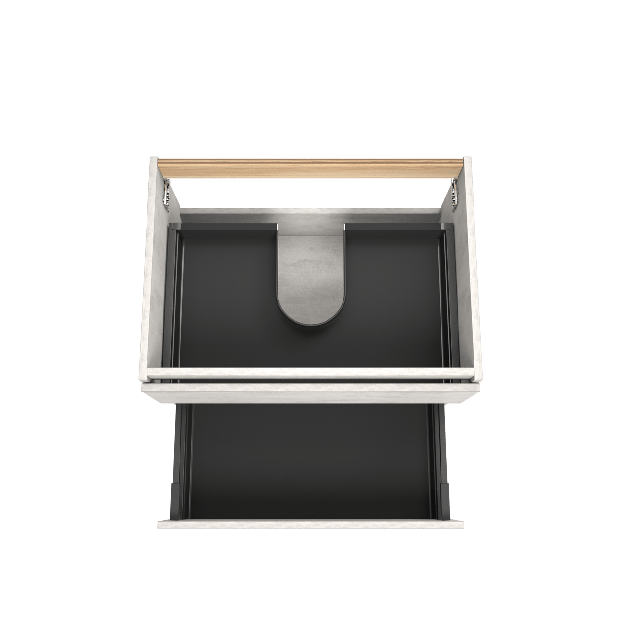 Balmani Lucida zwevende wastafelonderkast 75 x 55 cm beton zilvergrijs 2 lades