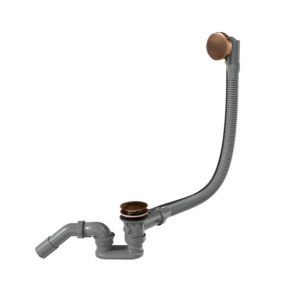 Santeg Unibath Flat siphon de baignoire avec trop-plein 70 cm or rose brossé