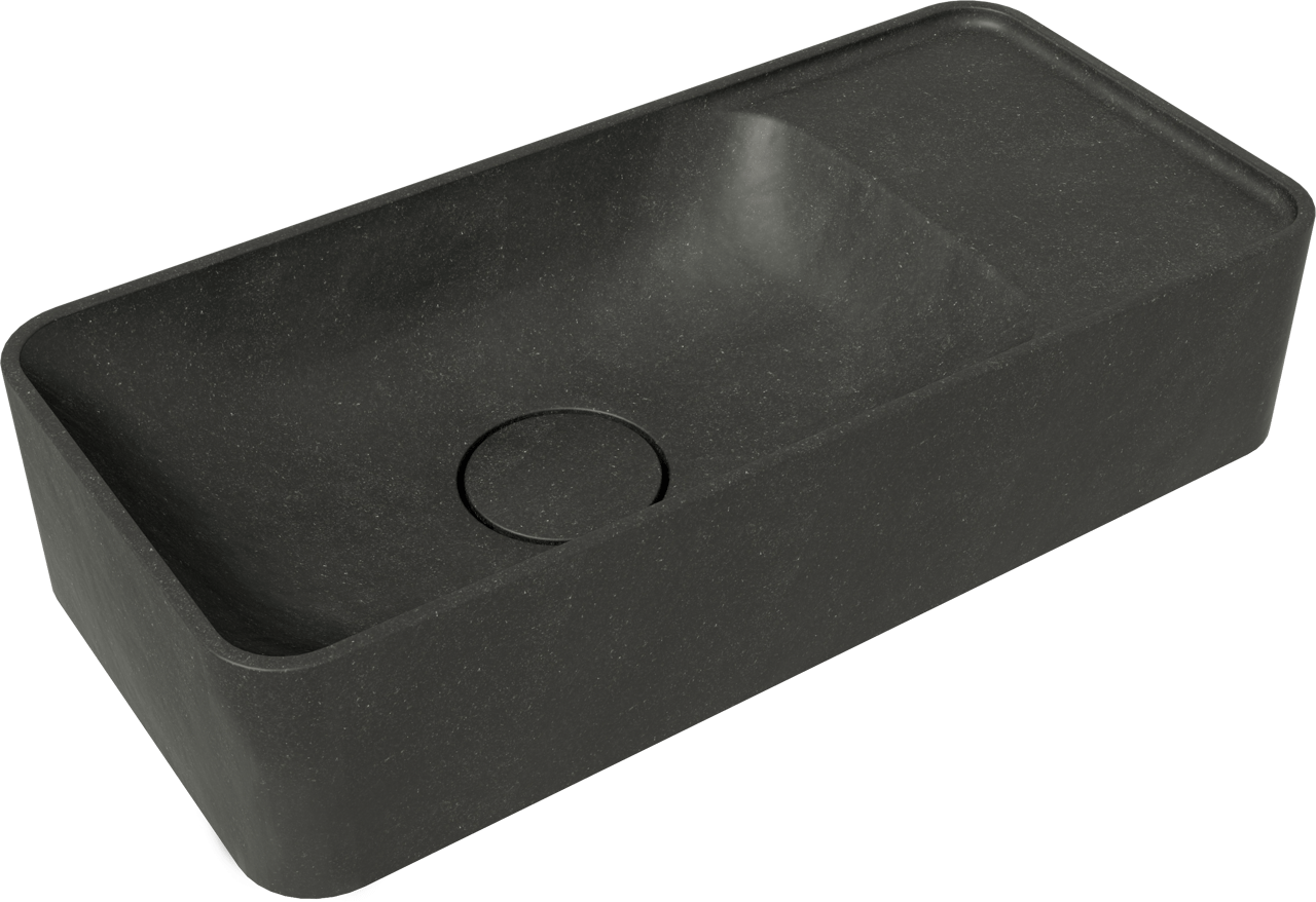 Balmani Fara Handwaschbecken: Granit, Poliert, 45 x 22 cm