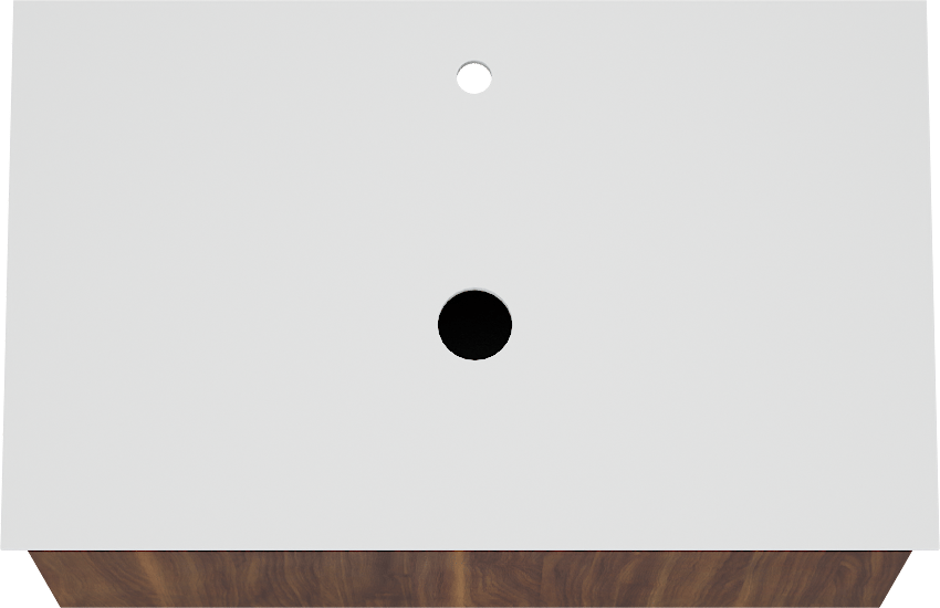 Balmani Sfera meuble salle de bains suspendu 90 x 55 cm noyer américain avec Facetta tablette simple en solid surface blanc mat