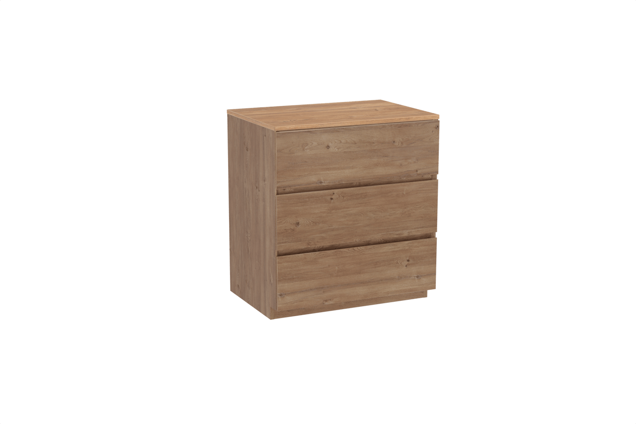 Storke Edge meuble salle de bains à poser 75 x 52 cm chêne brut avec Panton tablette simple en mélaminé chêne brut