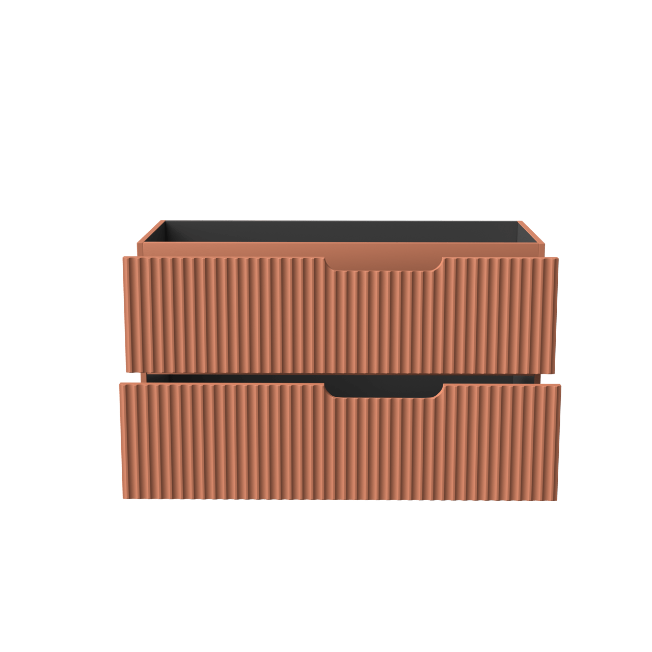 Linie Ribbo hängender Waschbeckenunterschrank: 100 x 46 cm, Cotto, 2 Schubladen